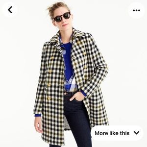 J. Crew Double Breasted Oxford Check Wool Coat